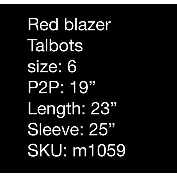 Talbots red button up blazer- size 6 - Picture 7 of 7